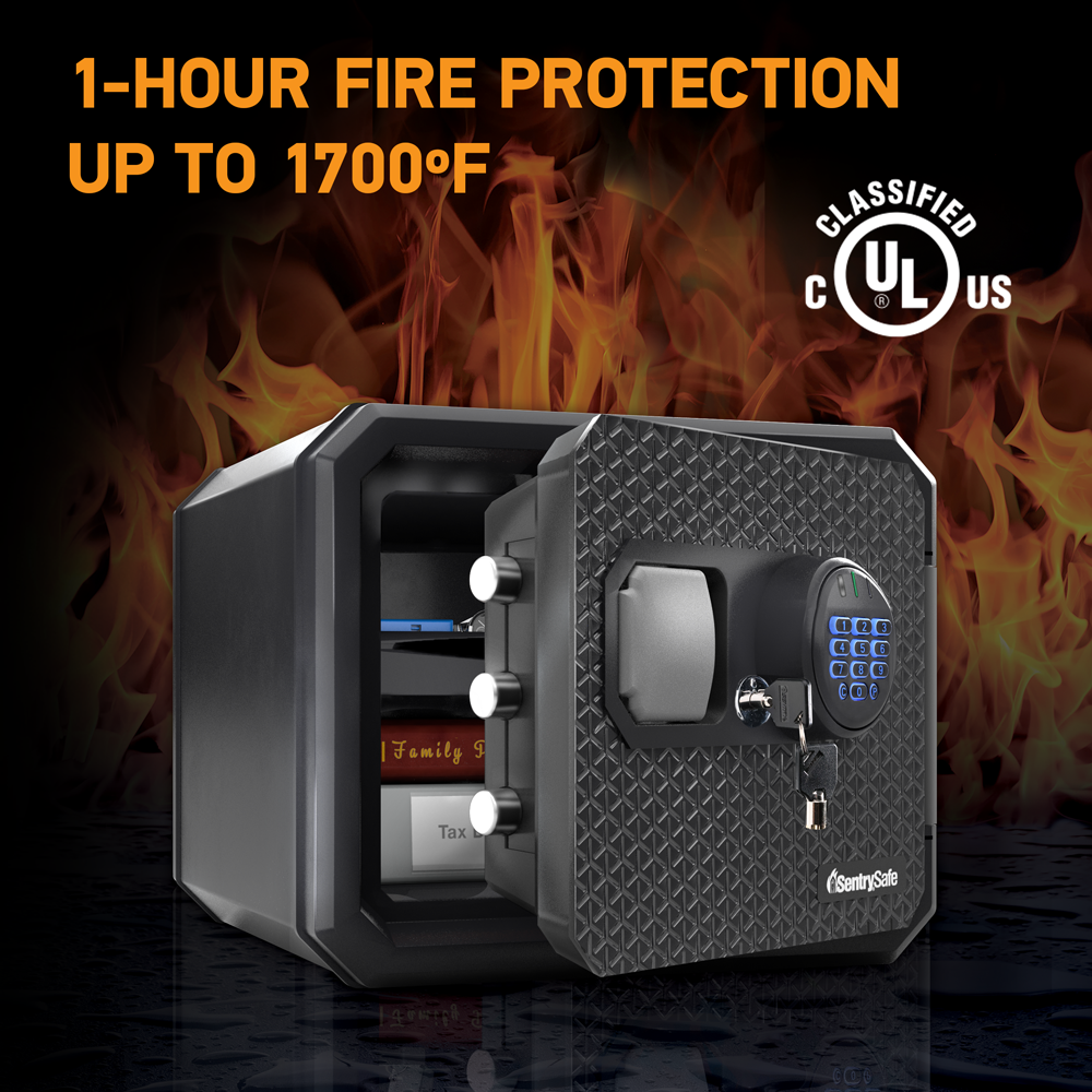 SentrySafe FPW082HTC Fireproof &amp; Waterproof Safe with Digital Keypad &amp; Override Key One Hour Fire Protection