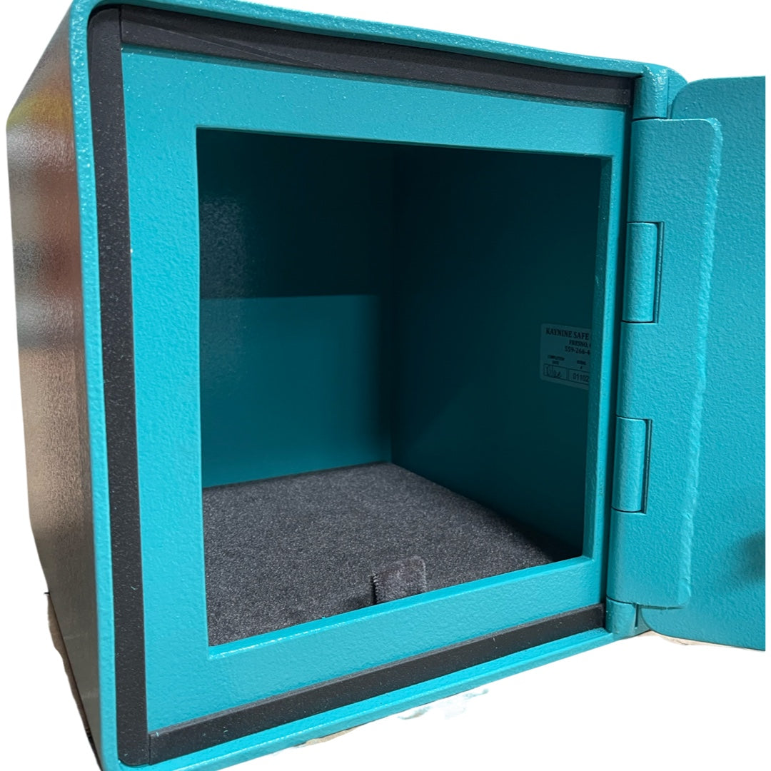 Kaynine Cube Safe Burglary Rated 12x12x12 Turquoise Open 2