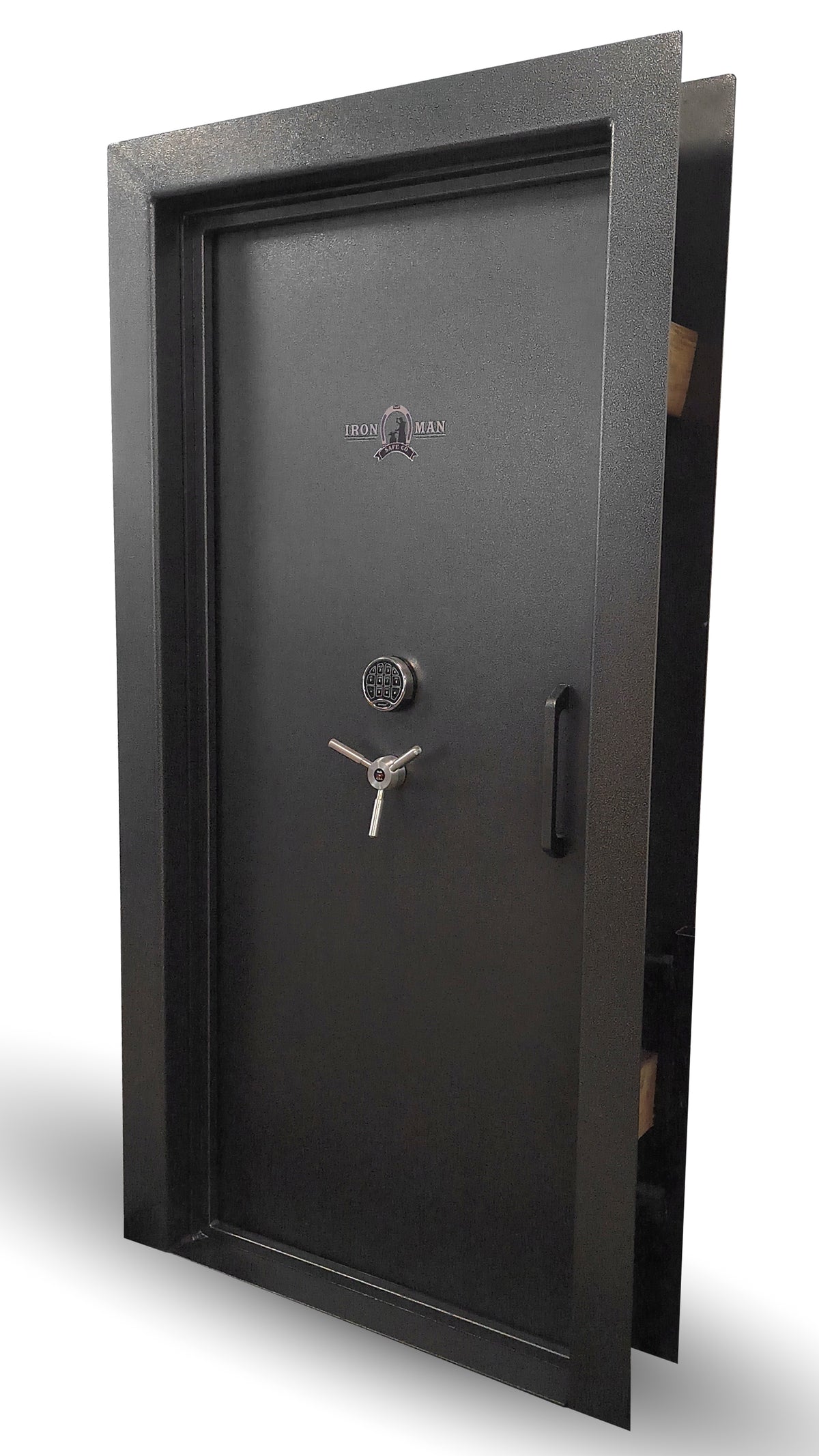 Ironman 8036 Residential Vault Door in swing left hinge front right. 