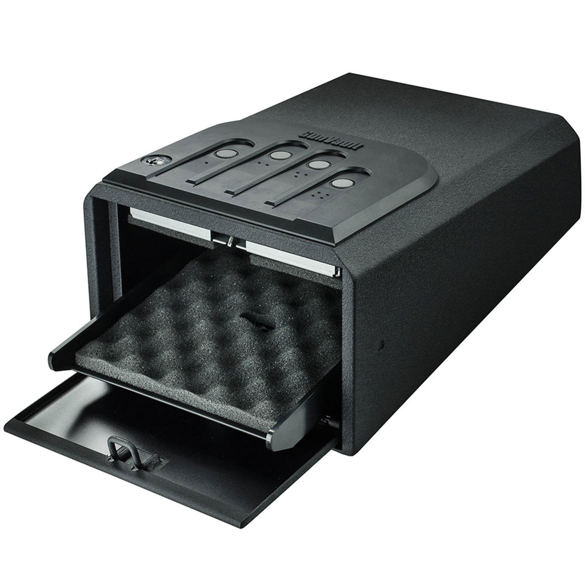 GunVault GV1050-19 MiniVault Handgun Safe Door Open Slide Out Tray