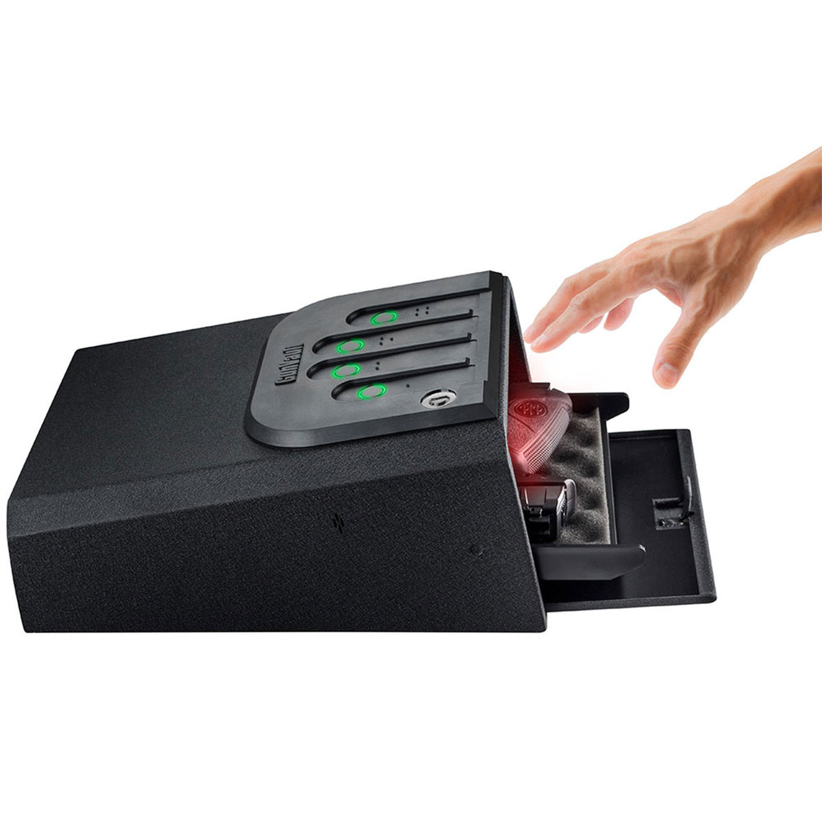 GunVault GV1050-19 MiniVault Handgun Safe Reaching for Handgun