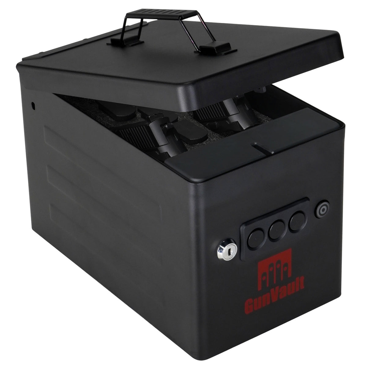 GunVault GVRV100BK22 Range Vault Handgun Safe Open