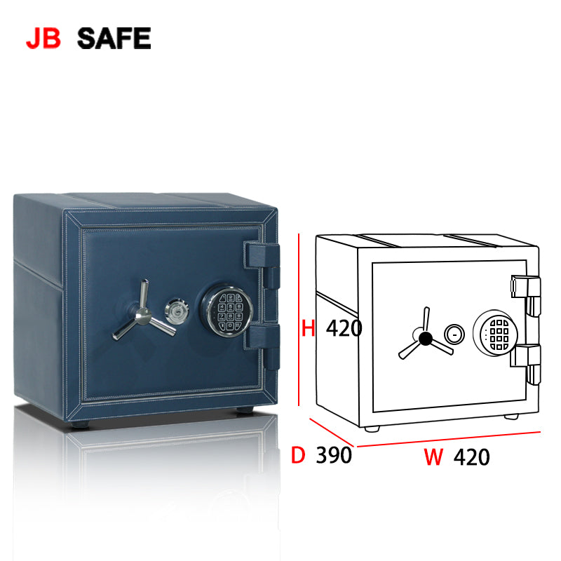JB Watch Winder & Jewelry Safe Fireproof 2 Jewelry Drawers & 2 Watch Winders Door Open 90 Degrees