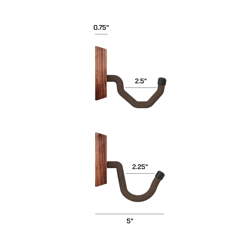 Hold Up Displays Horizontal Gun Hanger HD02 Dimensions 2