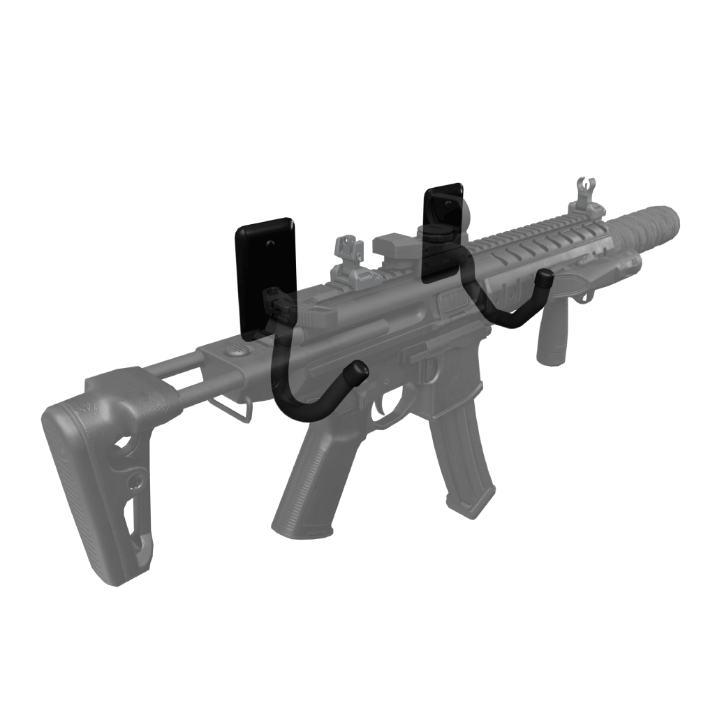 Hold Up Displays Horizontal Gun Rack HD04 Flatwall