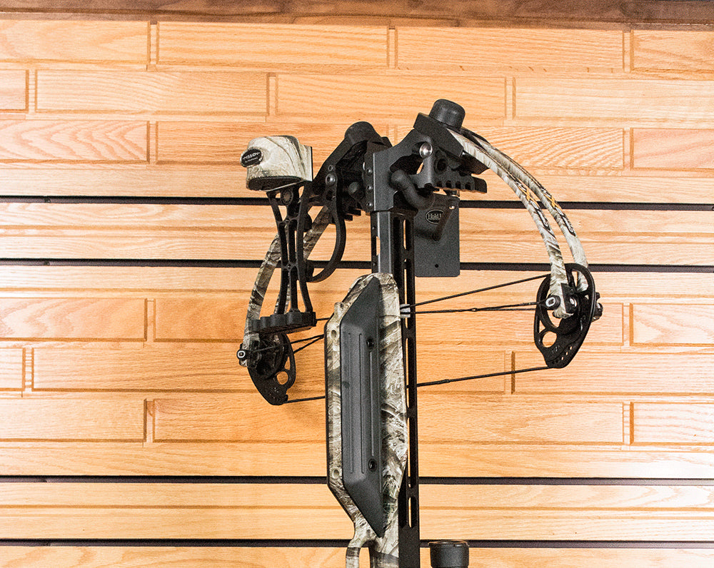 Hold Up Displays Right or Left Facing Firearm Bow Holder - HD10 Slatwall