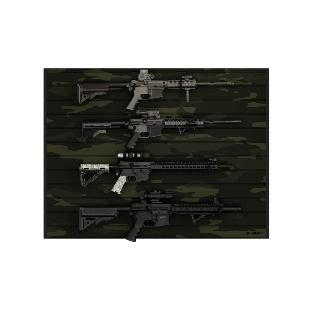 Hold Up Displays Four Rifle Wall Display HD101 Black Camo