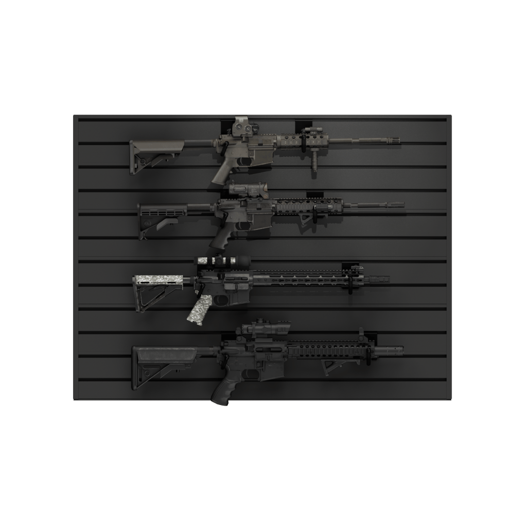 Hold Up Displays Four Rifle Wall Display HD101 Gunmetal