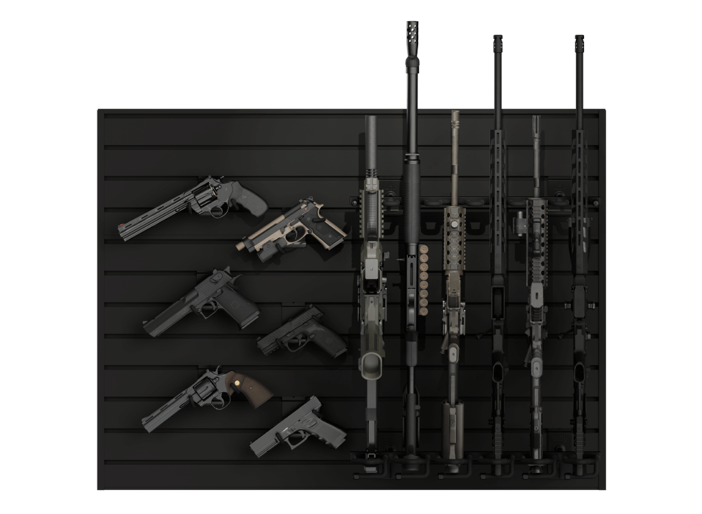Hold Up Displays Gun Wall Bundle for 6 Rifles and 6 Pistols HD103 Black