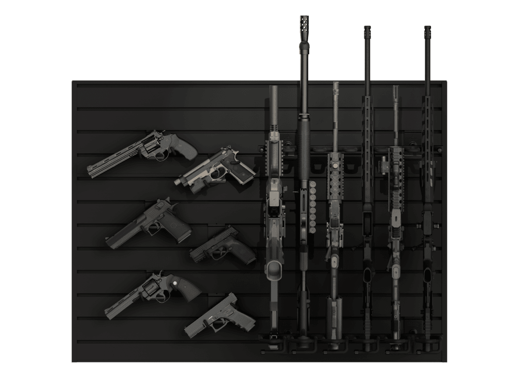Hold Up Displays Gun Wall Bundle for 6 Rifles and 6 Pistols HD103 Black