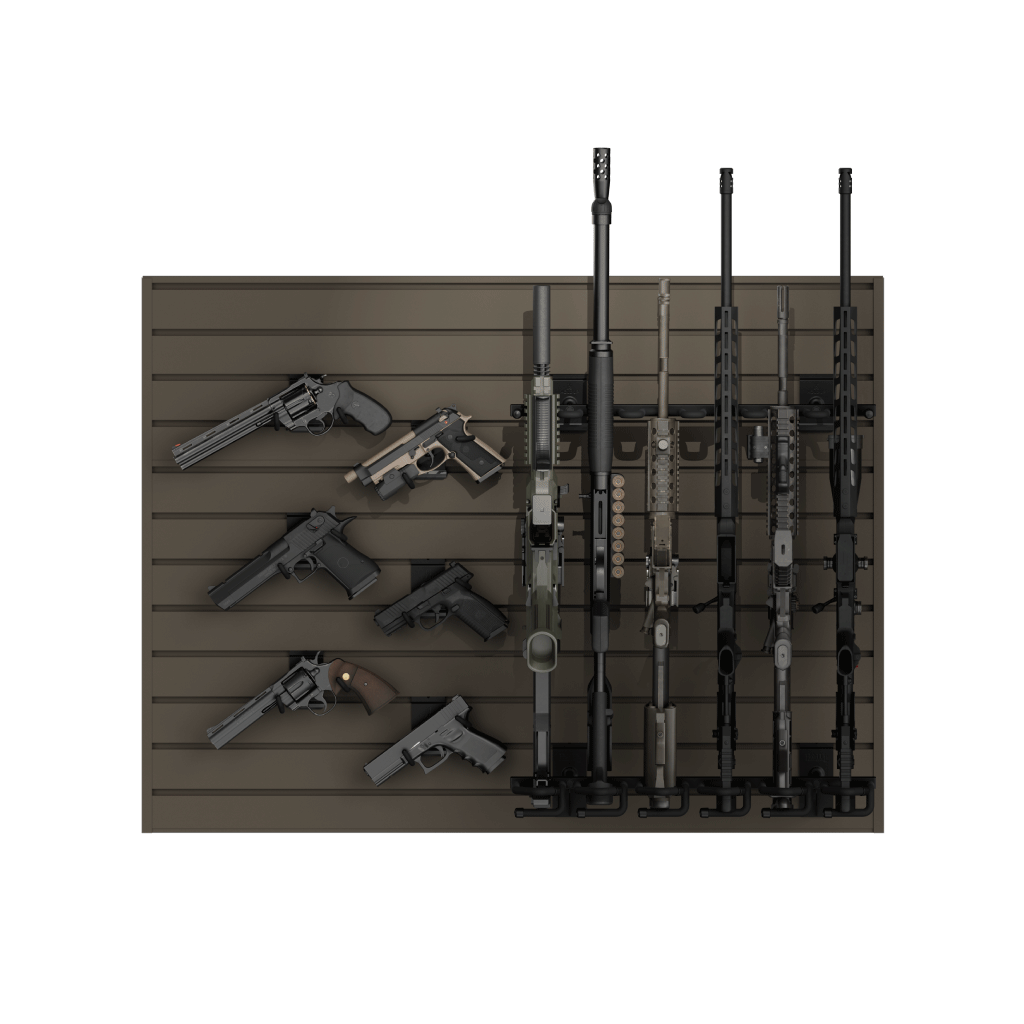 Hold Up Displays Gun Wall Bundle for 6 Rifles and 6 Pistols HD103 FDE