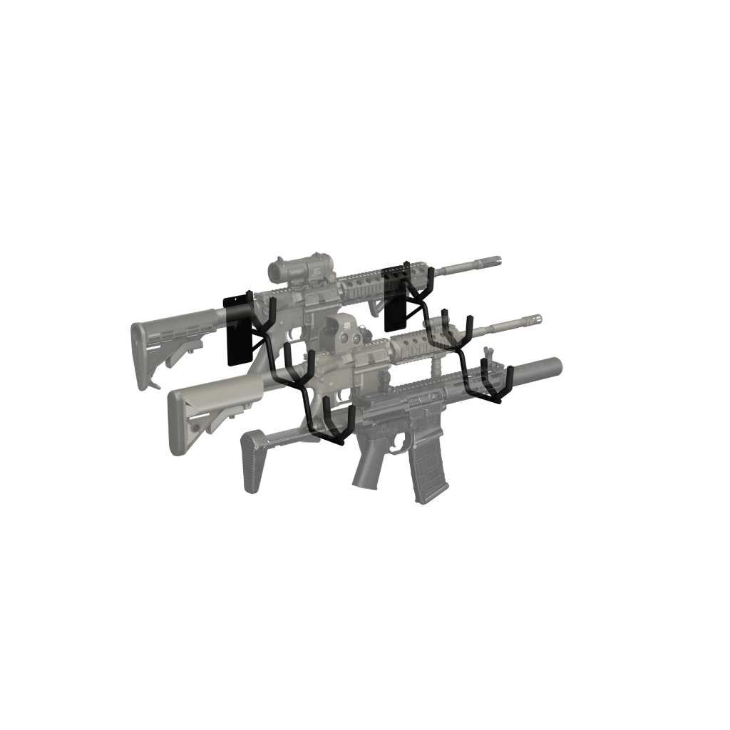 Hold Up Displays Horizontal Slatwall Gun Rack for 3 Rifles HD105-3SW