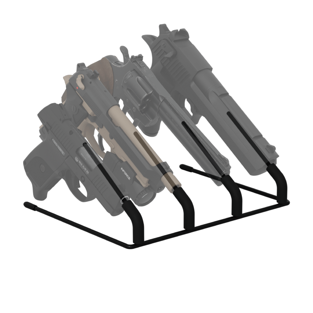 Hold Up Displays In-Barrel Countertop 4 Pistol Rack - HD72