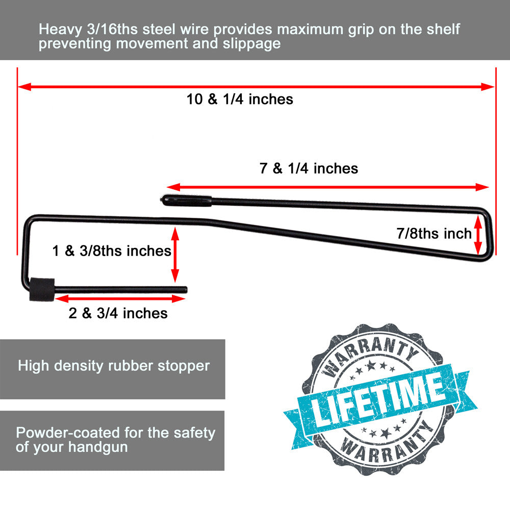 Hold Up Displays In Barrel Pistol Display for Shelves 3/4" - 1" - HD84 Measurements