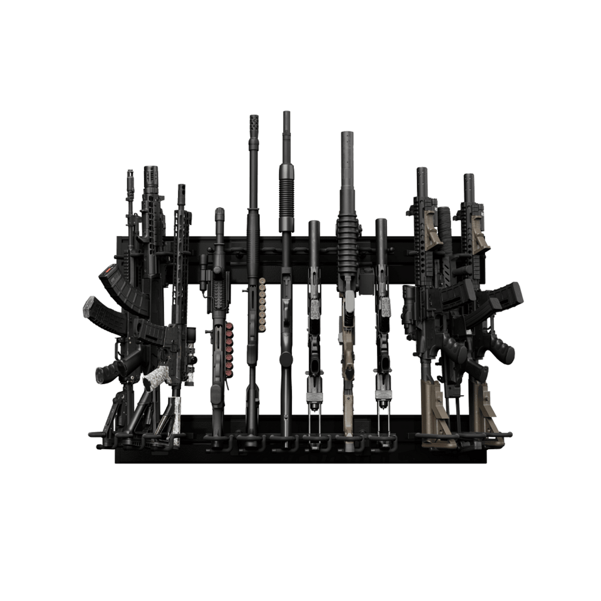 Hold Up Displays Rifle Rack Slatwall Display Package Black HD91-B Black