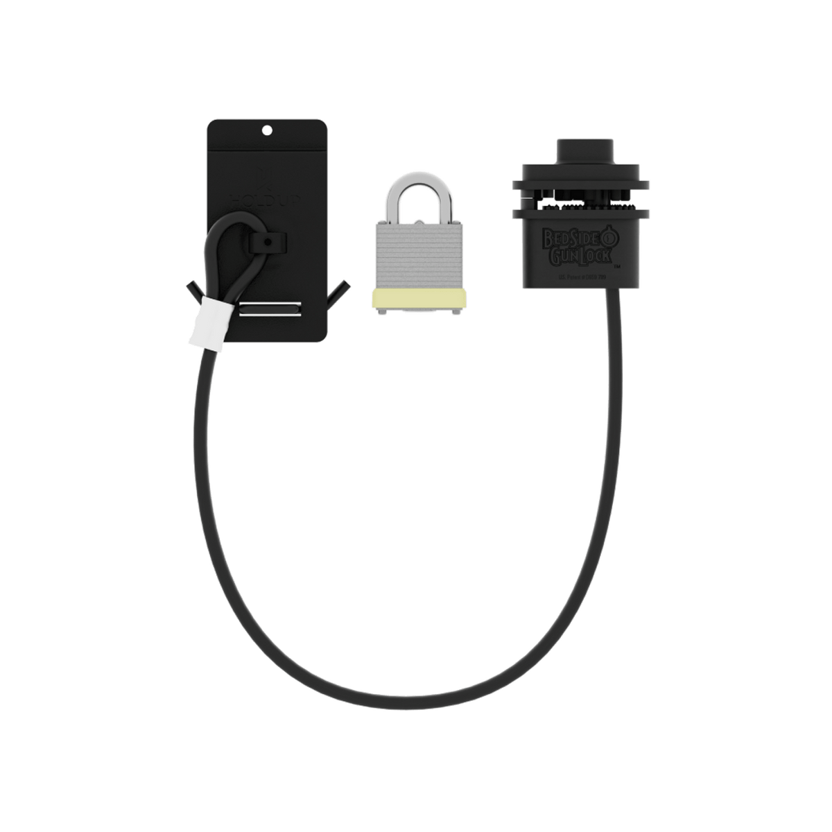 Hold Up Displays Individual Gun Lock - HD96 Slatwall with Padlock