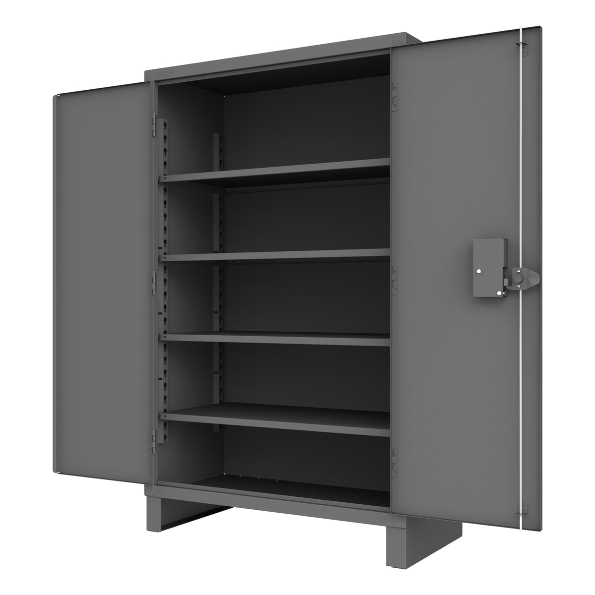 Durham HDCPL-244878-4S-95 12-Gauge Security Access Control Cabinet with 4 Shelves Door Open