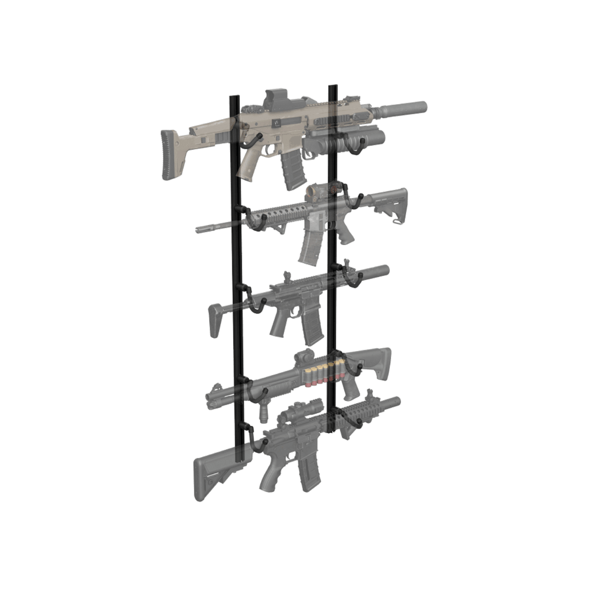 Hold Up Displays Firearm & Fishing Rod Track Bundle - HDTK549 Black