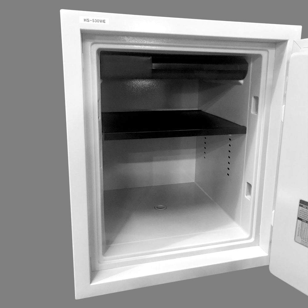 Hollon HS-530WE 2 Hour Home Safe with Electronic Lock Door Open Closeup of Shelves