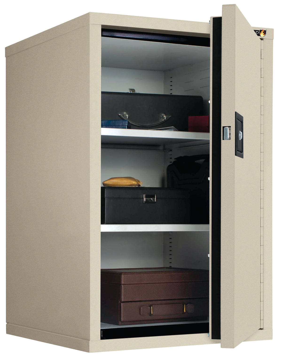 FireKing HSC-3422-D FireShield Storage Cabinet Sandstone Door Open Full