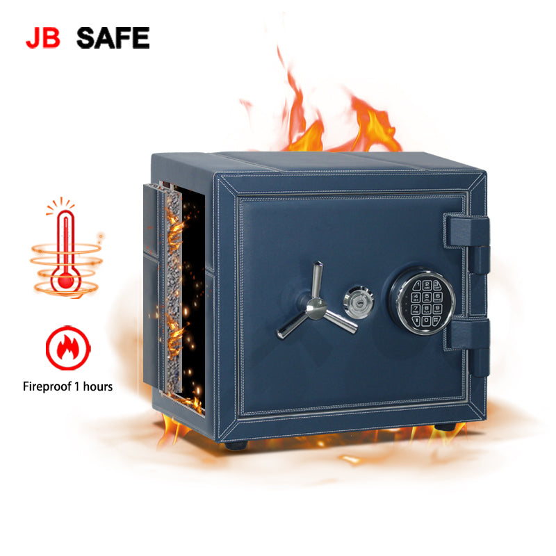 JB Watch Winder & Jewelry Safe Fireproof 2 Jewelry Drawers & 2 Watch Winders Door Open 90 Degrees