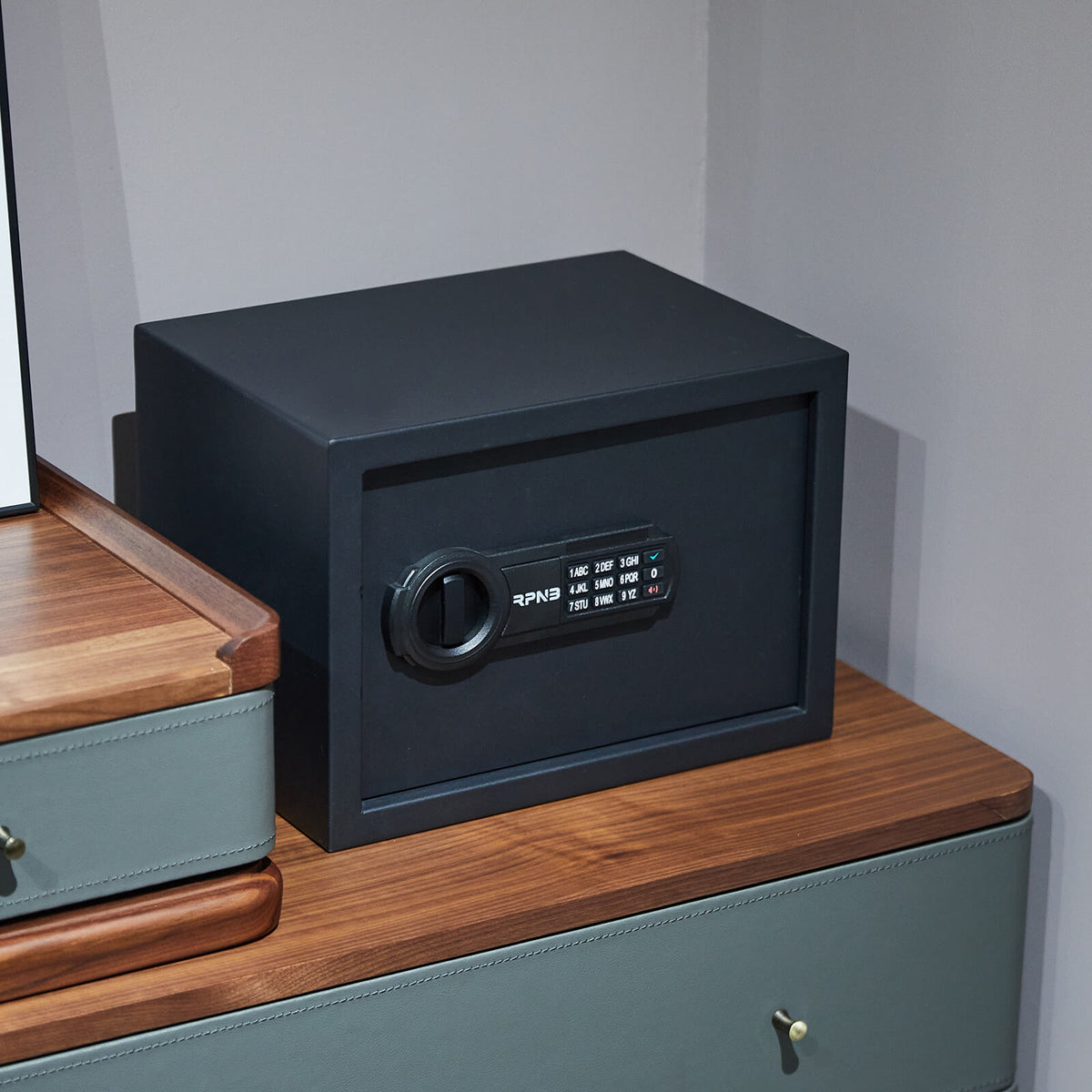 RPNB RP25ESA Electronic Home Safe with Digital Keypad On a Desk 2
