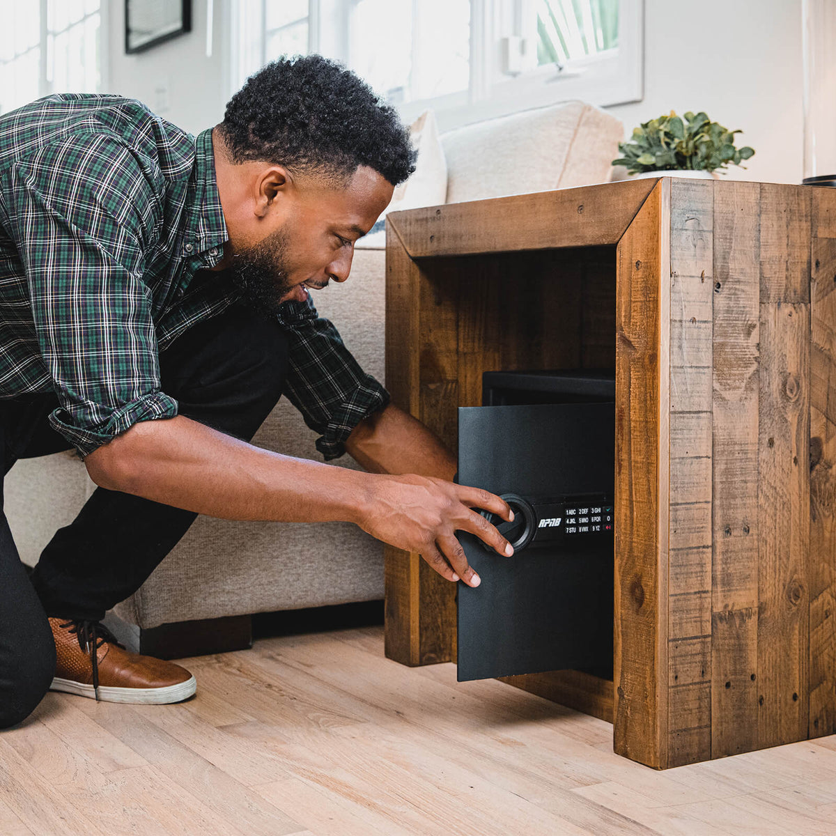 RPNB RP36ESA Electronic Home Safe with Digital Keypad Door Open Under Nightstand 2