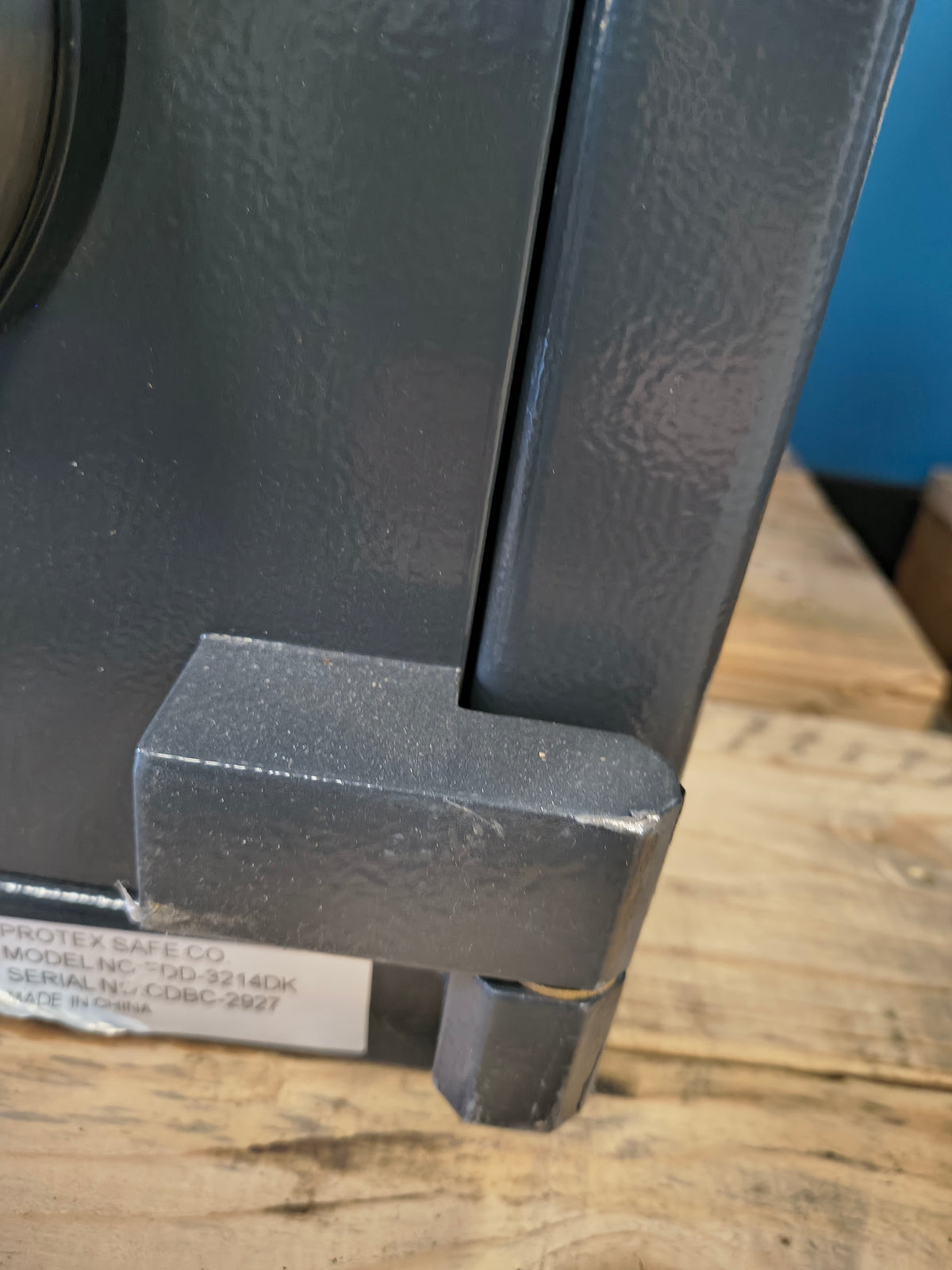 Blemished Protex FDD-3214 II blemish on bottom hinge. 