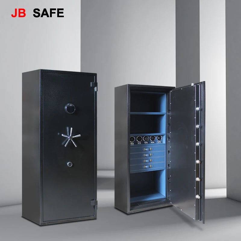 JB Large Watch Winder & Jewelry Safe Fireproof 4 Jewelry Drawers & 5 Watch Winders Door Wide Open