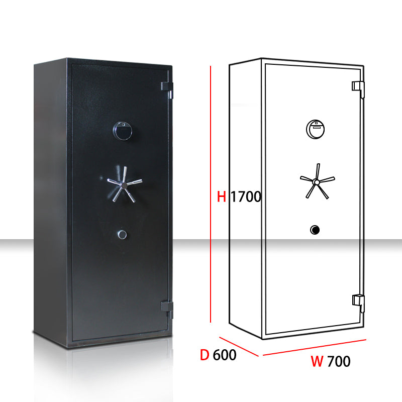 JB Large Watch Winder & Jewelry Safe Fireproof 4 Jewelry Drawers & 5 Watch Winders Door Wide Open