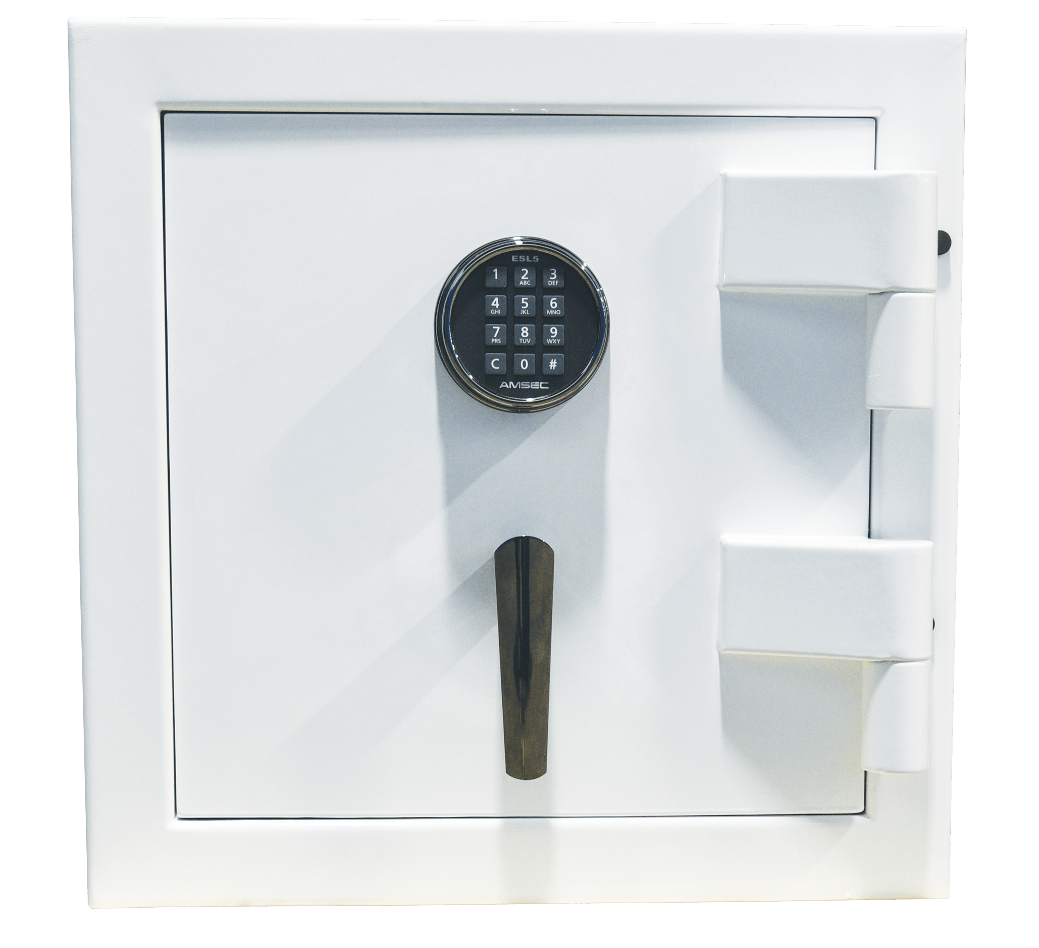 Compact jewelry safe closed — front exterior view