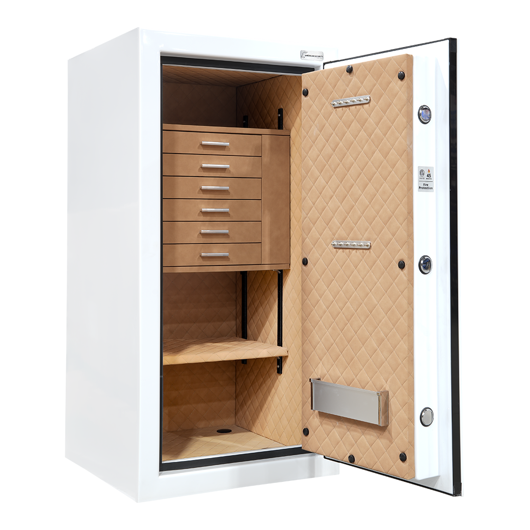 AMSEC JS4020E5 Fire Rated Jewelry Safe Door Open with Jewelry Drawers
