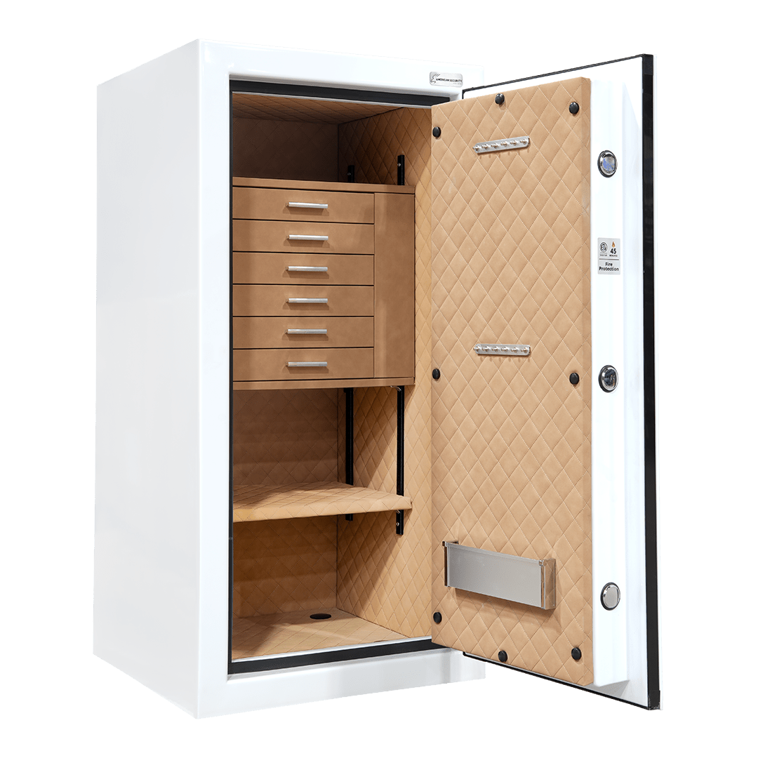 AMSEC JS4020E5 Fire Rated Jewelry Safe Door Open with Jewelry Drawers