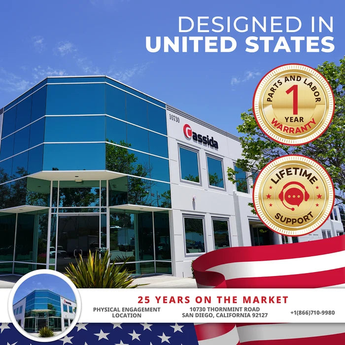 Cassida CRS 6200 designed in the United States at Cassida corporate headquarters in San Diego California
