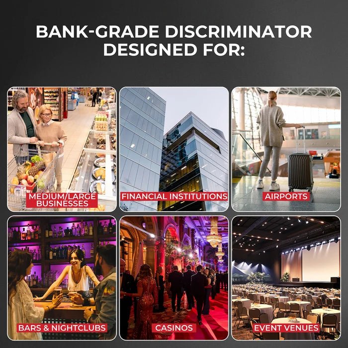 Cassida CRS 9500 bank-grade use cases: medium-large businesses, financial institutions, airports, casinos, event venues