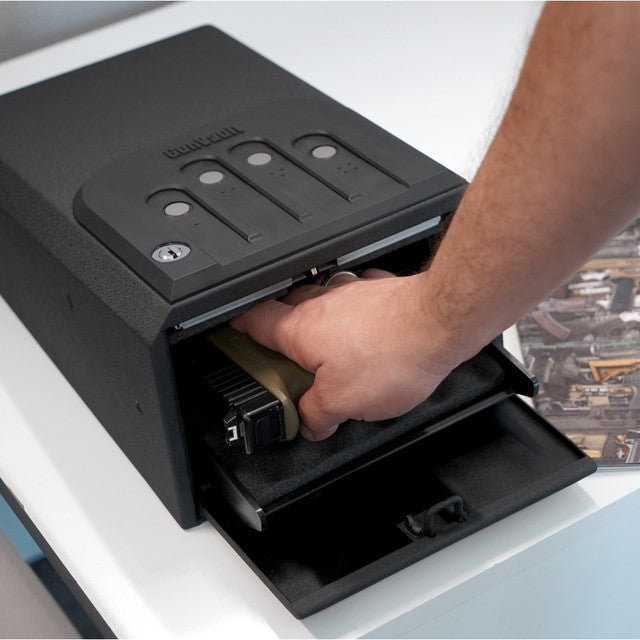 GunVault GV1050-19 MiniVault Handgun Safe Grabbing Handgun