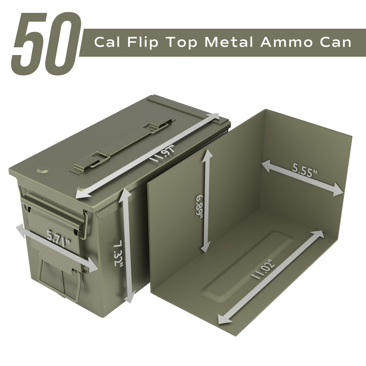 RPNB AM192 Metal Ammo Can .50 Cal Military Heavy Gauge Water Resistant Ammo Box Dimensions