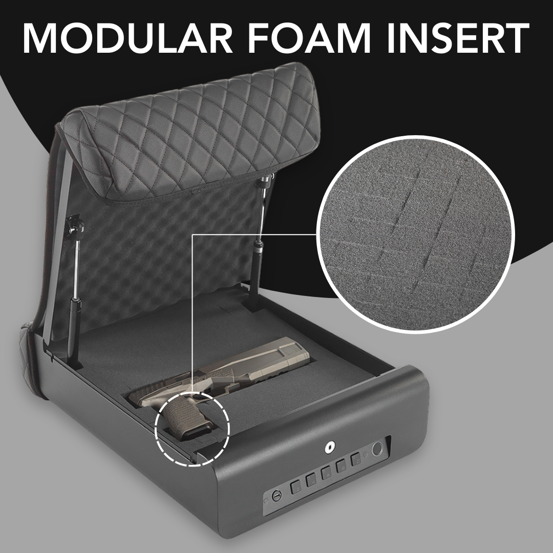 Modular foam insert with detailed view of texture and design on a gray background