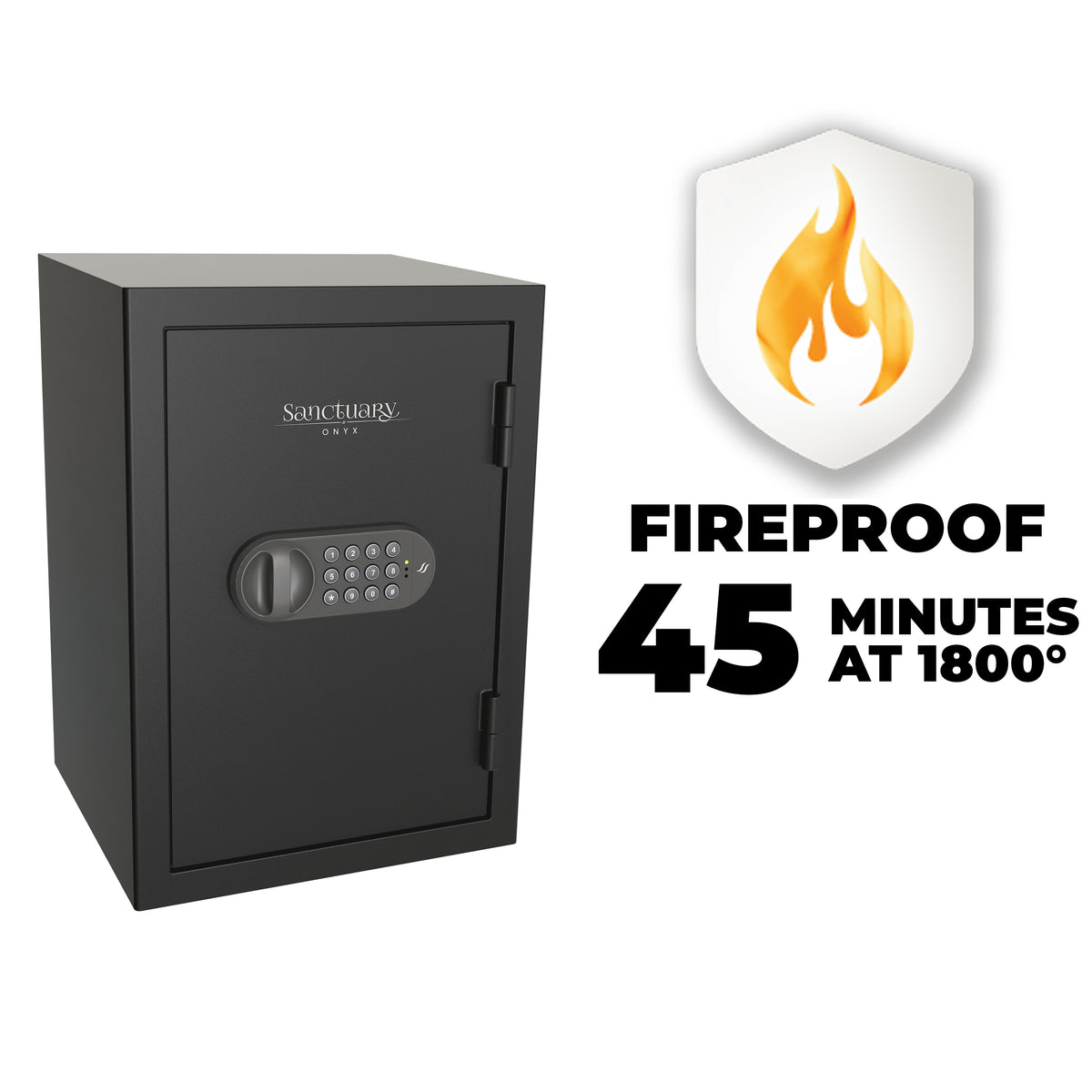 Sports Afield SA-ONYX3 Home & Office Fireproof Safe Fire Rating 45 Minute Badge