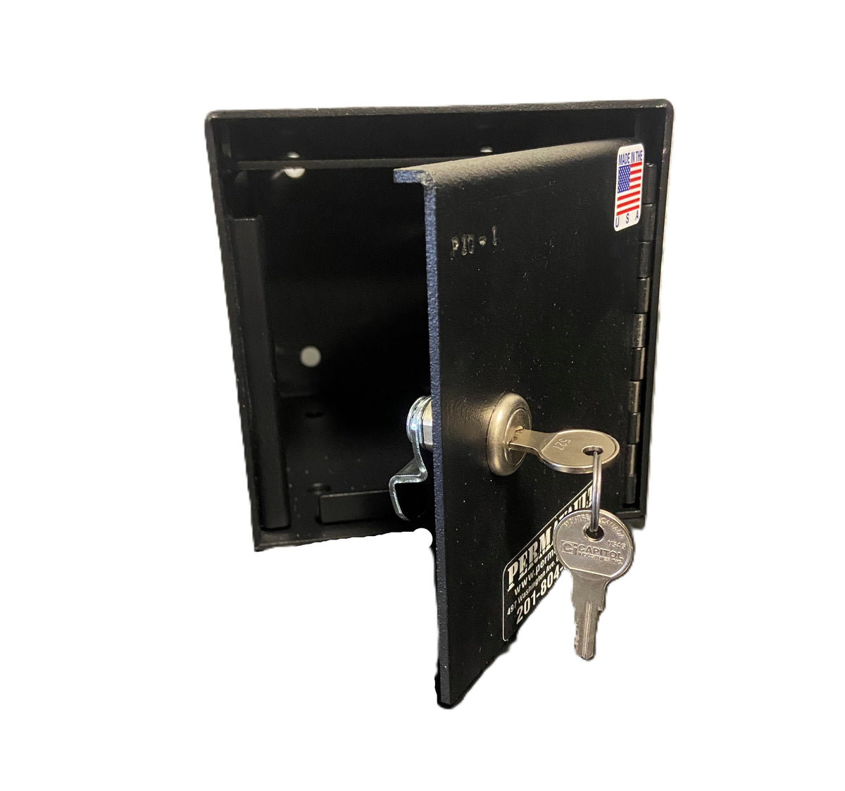 Perma-Vault PRO-10 Under Counter Drop Box with Single Key Lock Door Open
