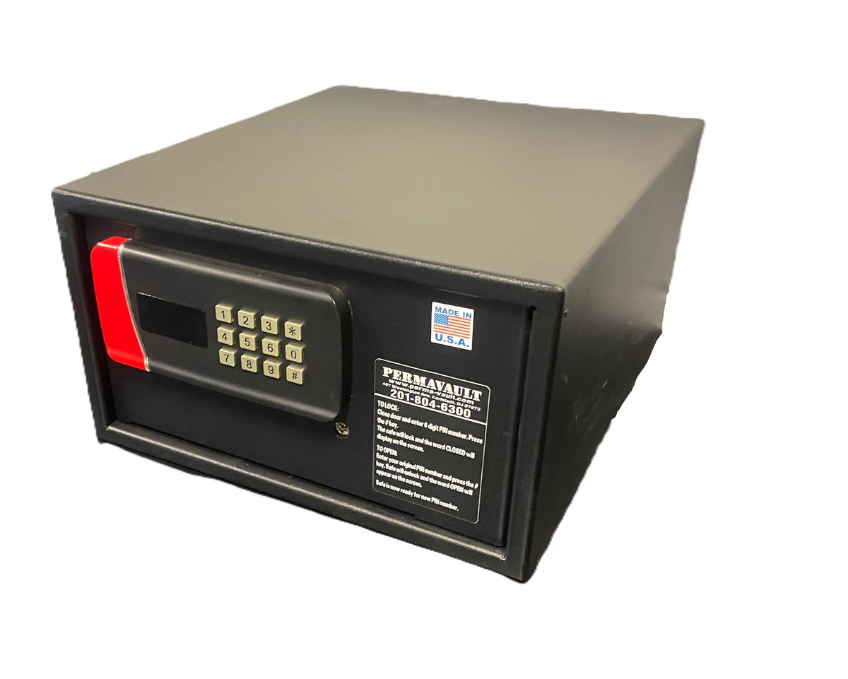 Perma-Vault PV-81416-SJ80100 Hotel Guest Safe with Digital Pushbutton Keypad Angled