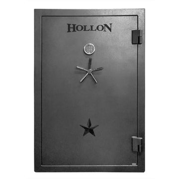 Hollon RG-39 Republic 39 gun safe in grey with electronic keypad and 5-spoke chrome handle, front view