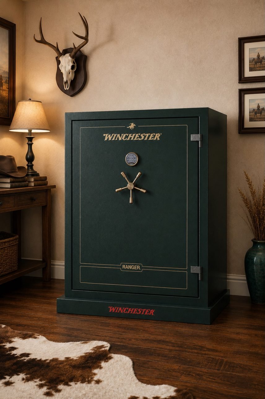 Winchester Ranger 42 Heritage Green Gun Safe with Retractable Utility Shelf and Antique Brass Hardware