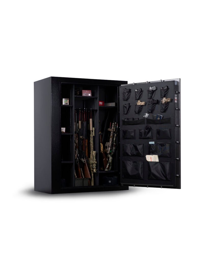 Winchester Ranger 66 with the door open, showing long guns in GunStiXX storage and a loaded door organizer