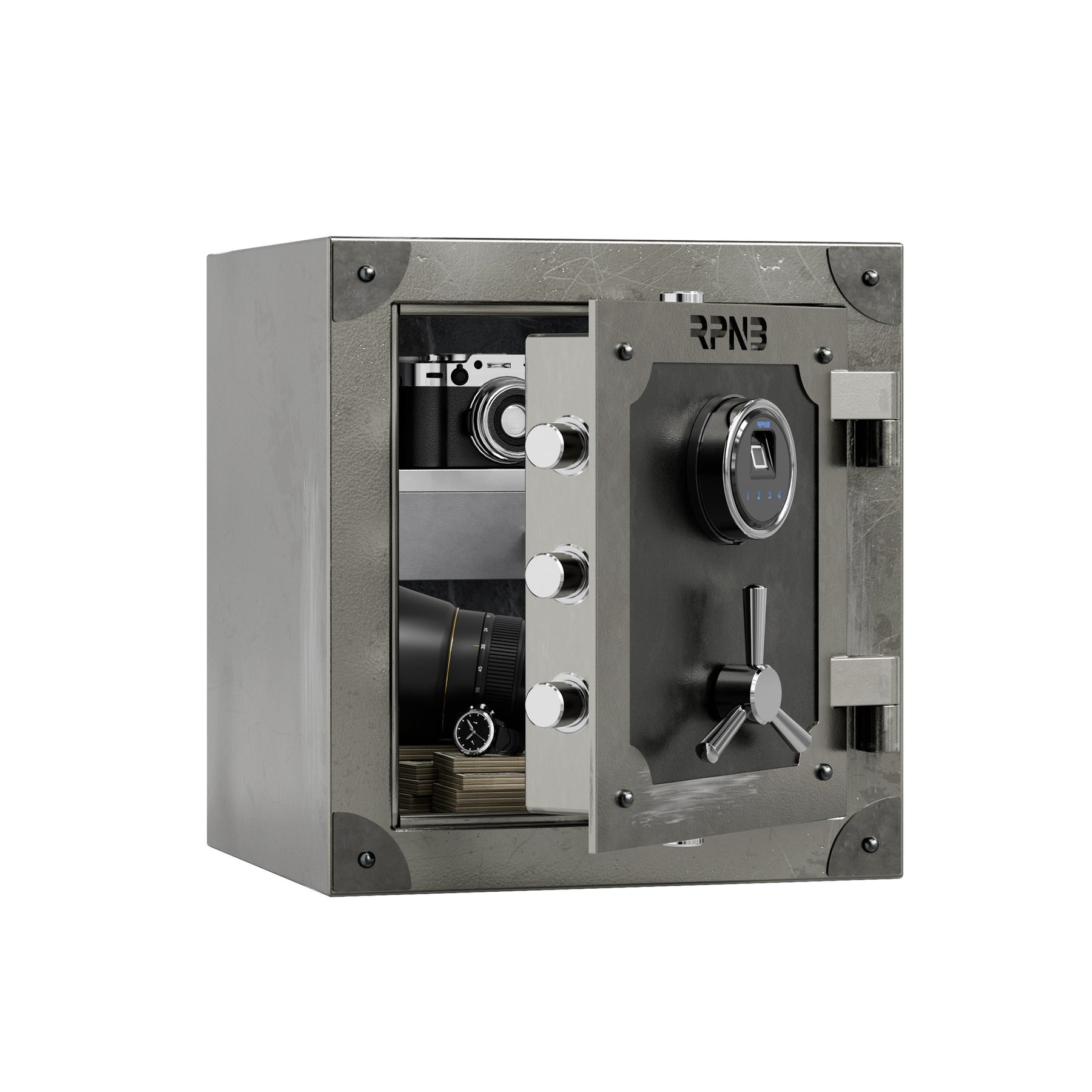 Retro Safe Code RPNB RPFV45 Large Home Retro Style Biometric Safe with Jewelry Drawer ...