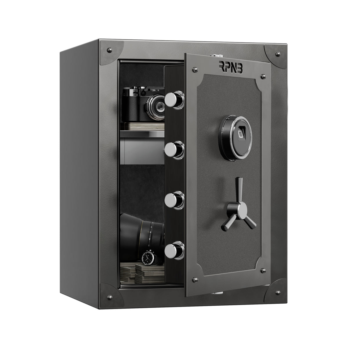 RPNB RPFV60 Large Home Retro Style Biometric Safe with Jewelry Drawer