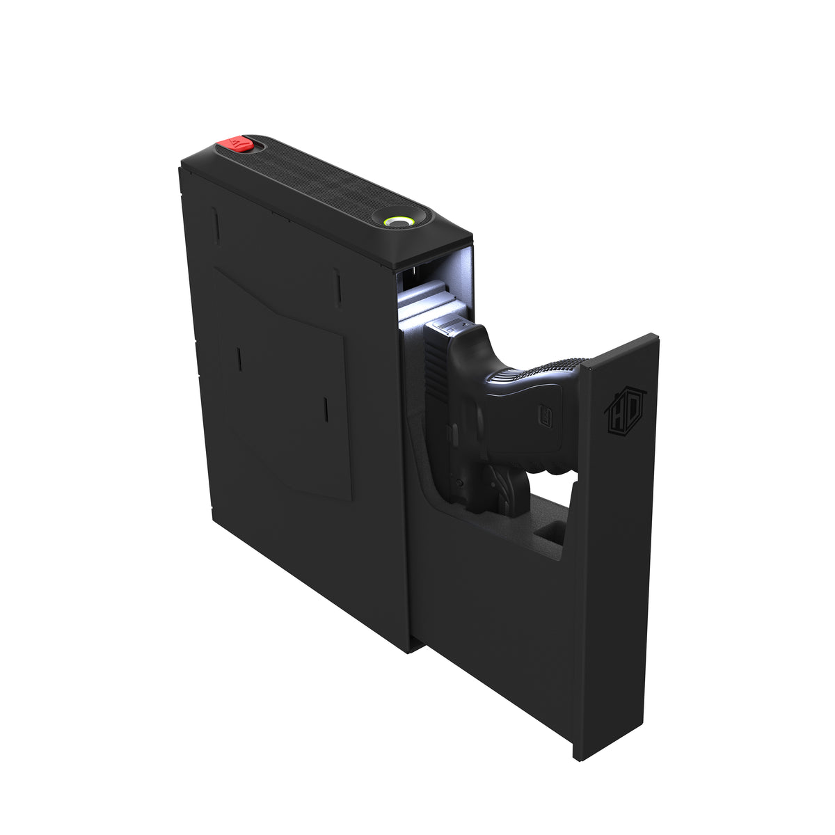 Sports Afield SA-HD7-BIO Side Mount Quick Access Biometric Handgun Safe Open with Handgun