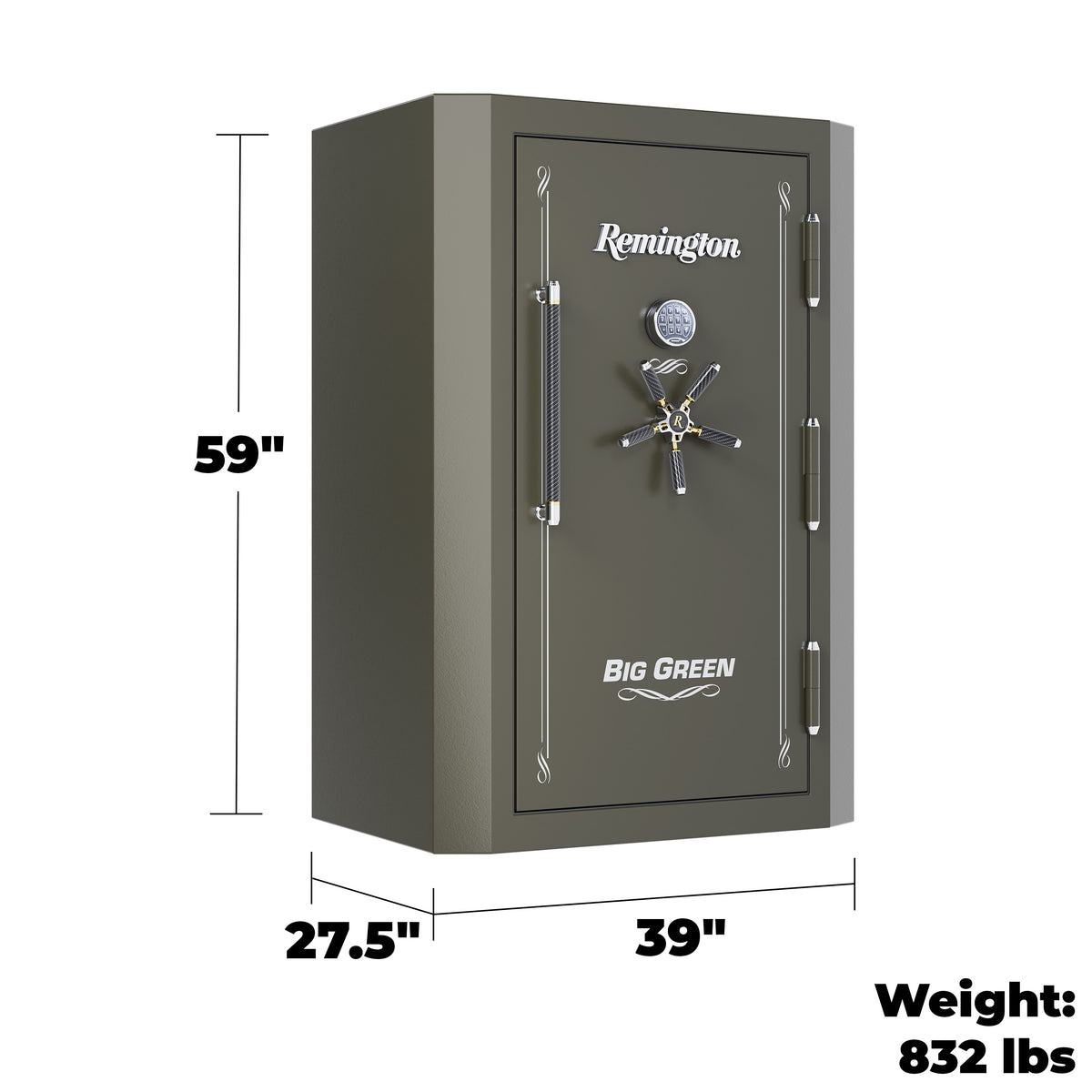 Remington SAR5944-BG Big Green 39 Gun Safe Outside Dimensions