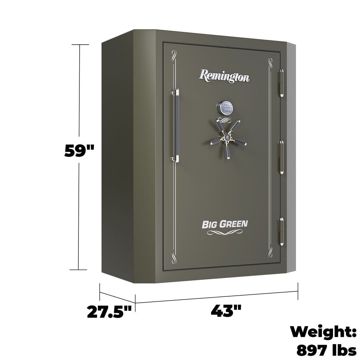 Remington SAR5952-BG Big Green 45 Gun Safe Outside Dimensions