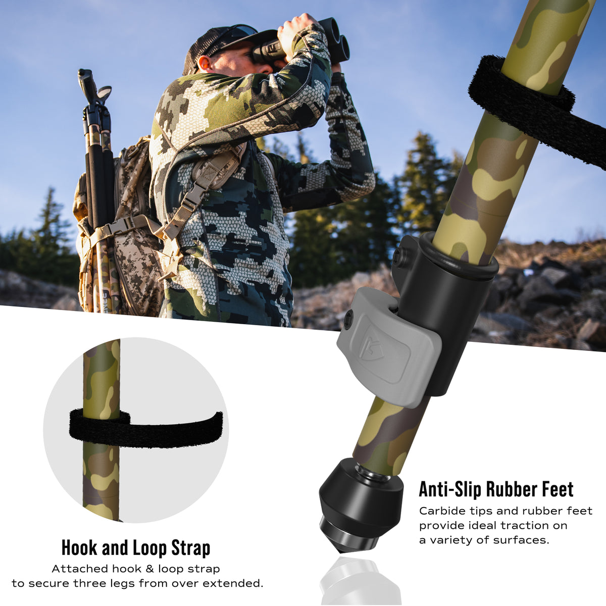 RPNB HTC-1 Adjustable Shooting Tripod Camouflage Options
